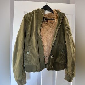 Warm furry bomber jacket